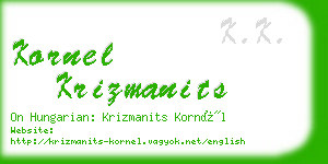 kornel krizmanits business card